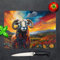 Highland Series Glass Chopping Board, Unique Artist Designed Glass Chopping Boards for Kitchens, Textured Surface, Non Slip, Heat Resistant Cutting Board (Black Faced Sheep, Large 39x29cm)