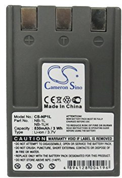 830mAh 3.07Wh Battery Replacement for Canon Digital IXUS 200a, Digital IXUS 300, Digital IXUS 300a, Digital IXUS 320, Digital IXUS 330, Digital IXUS 400, Digital IXUS 430, Digital IXUS 500