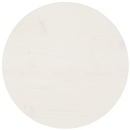 JUDYY Tischplatte, Schreibtischplatte, Arbeitsplatte, Waschtischplatte, Bürotischplatte, Weiß Ø50x2,5 cm Massivholz Kiefer