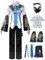 bi bi hou Herren Miku Cosplay Kostüm Set mit Kopfhörer H'atsune Miku Verkleidung Anime Miku Uniform Lackleder Weihnachten Halloween Karneval Party Bühnenauftritt Kostüm Erwachsene XXS-3XL