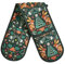 Oven Gloves Double Heat Resistant Non Slip Pot Holders Oven Gloves Cotton Oven Mitts Kitchen Gloves For Grilling Cooking Baking (Fulwood Hares)