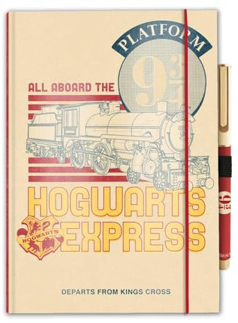 Cuaderno Harry Potter A5 con Boli, Anden 9 3/4 - Harry Potter regalos | Cuaderno A5 cuadros : Diario personal - Cuadernos tapa dura con marcapáginas, 192 págs