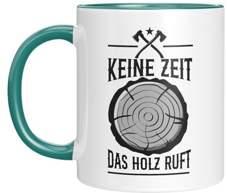 LIEBTASTISCH Lustige Kaffeetasse für Waldarbeiter | Keine Zeit, das Holz ruft! | Geschenkidee für Handwerker, Schreiner
