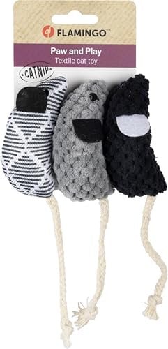 Flamingo Jouet pour Chat Mozza Souris Multicolore en Peluche avec Catnip 17,5cm