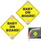 2 Stück Baby an Bord Auto Warnschilder,Baby On Board Aufkleber Auto,Baby On Board,Baby An Bord Aufkleber Auto,für Autofenster wiederverwendbar Baby an Bord Aufkleber(12 x 12 cm,Doppelten Saugnäpfen)