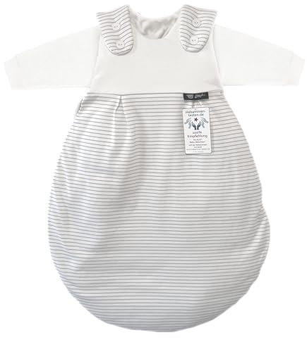 Alvi Baby Mäxchen Schlafsack System 3 teilig mit Babylöffel DeinKinderland| Alvi Außensack mit zwei Innensäcke | Ganzjahresschlafsack mitwachsend Kinderschlafsack Babyschlafsack (Traumstreifen, 50-56)