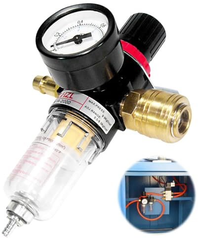 Mineup Druckminderer Druckluft 1/4 Zoll, Wasserabscheider Druckluft, Druckluft Regler Mit Wasserabscheider Schnellkupplungen, Druckminderer Kompressor Für Kompressor Filter Druckluftfilter