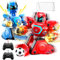 Herenear 2 Robots Kombat Boxeur Télécommandé, Jouets de Combat Robot, Voiture Télécommandés avec Poupées Ejectable, Lumières LED et Musique, Voiture de Football RC, Cadeaux pour Garçon Fille
