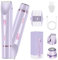 Silky Splash Rasierer, Silkysplash Rasierer, 2-In-1 Frauen Intimrasierer, Doppelkopf Damenrasierer Elektrisch, IPX7 Wasserdicht Nass und Trockenrasierer für Achseln, Beine und Bikinizone (Lila)