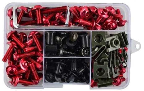 RTSMD Windscreen Screws Bolts Motorcycle Fairing Bolts For H&onda CRF1000L CRF1100L AFRICA TWIN CRF 1000L 1100L ST1100 PAN EUROPEAN ST1300 Bolt Screw fairing bolts Nuts(RED)