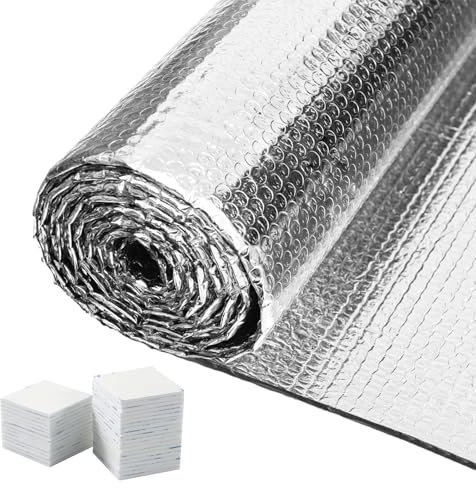 BeGrit Aislante Térmico 3MM Reflexivo de Aluminio y Burbujas 6 ㎡ (60cmx10m) Rollo Aislante Termico Frío y Calor Lámina Aislante Doble Cara Aislamiento Radiadores para Ventana Coche Buhardillas