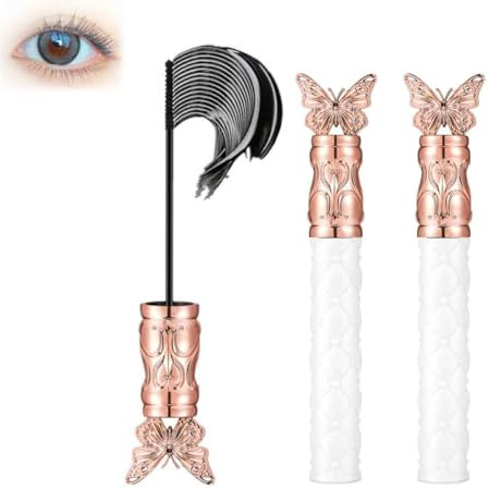 Mascara,New Lift Mascara for Everyday Wear,Fine Brush Black Mascaras,Volume and Curl Mascar For Tiny and Lower Eyelashes,Thick,Curling,Long-Lasting,Waterproof,Non-smudged (2pcs)