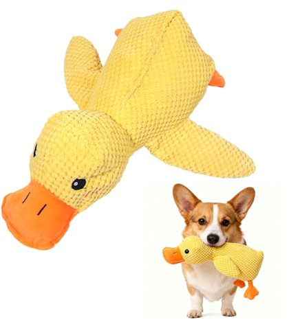 Anti Stress Ente für Hunde,Quietschendes Ente Hundespielzeug Hund Plüsch Welpenspielzeug Dog Kuscheltier Quietschend Unzerstörbar Weiches Kleine Gelbe Enten Dogs Toys für Puppy Quietschende Plüschtier