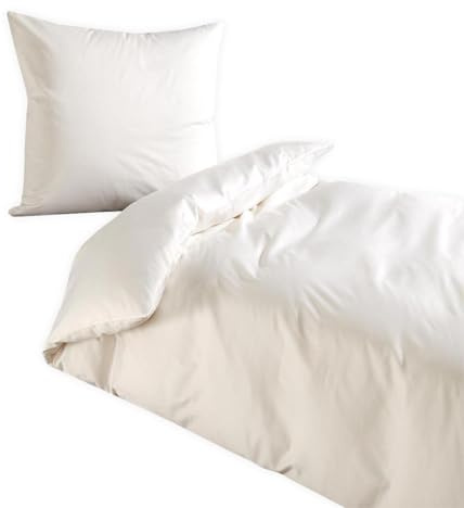 Traumschlaf Uni Mako-Satin Bettwäsche – seidig glatt & hautsympathisch aus 100% Baumwolle – edles Uni Design, atmungsaktiv & pflegeleicht – mit Reißverschluss – 240x220 cm + 2X 80x80 cm, Weiss