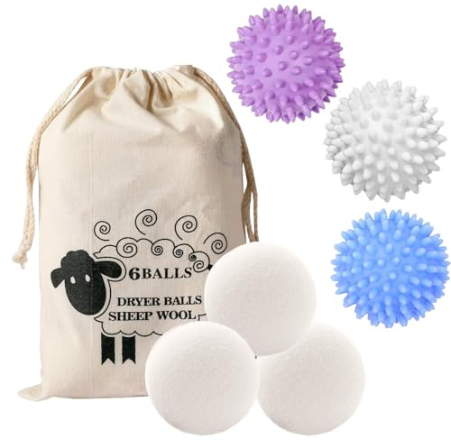 3 Bolas para secadora, Bolas de Lana para Secadora Juego, Bola Lavado Reutilizable, Reduce La Ropa Arrugas, 3 Pcs Bola de Lavado