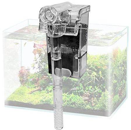 Generico Außenfilter für Aquarium, Stromversorgung über USB – Ultra leiser Hängefilter für kleine Aquarien, Nanofilter mit einstellbarem Durchfluss für Betta, und Schildkröten, Desktop