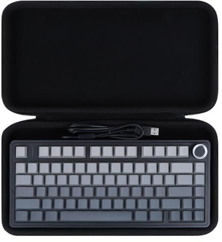 Peyyargo Hart Schutzhülle Kompatibel mit 75% Aula F75/F75 PRO/F75 Max/AJAZZ AK820/RK Royal Kludge M75/RK84/YUNZII B75 PRO/NEWMEN GM326/Corsair K65 Plus Mechanische Tastatur Gaming Schwarz