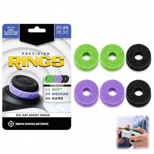 Precision Rings, Aim Assist Rings für PS4 One Switch Pro Controller und Scuf Controller, Set mit 6 Resistance Rings für Joystick, Zubehör Aim Assist und Motion Control für FPS Verbesserte Steuerung