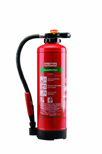 Gloria Extincteur à mousse bio avec déclencheur à bouton poussoir 9 l Avec pistolet extincteur rotatif et réglable Fixation murale Classes d'incendie AB Puissance 43A 233B