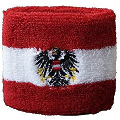 Flaggenfritze Schweißband Motiv Fahne/Flagge Österreich mit Adler + gratis Aufkleber