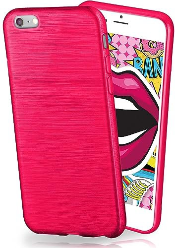 moex Cover in Silicone Compatibile con Apple iPhone 7 / iPhone 8 | Effetto Alluminio Spazzolato, Rosa