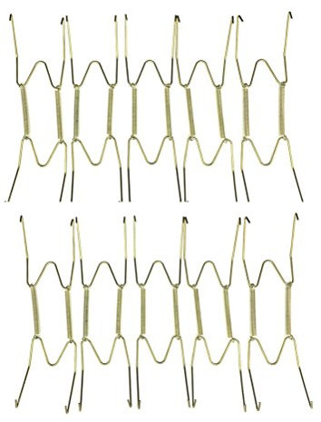 Décoration murale BESTOMZ - 10 supports à ressort dorés pour assiettes