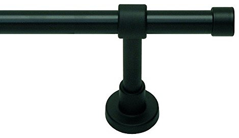 Gardinenstange Vorhangstange schwarz  Kappe mit Metallrohr 20 mm Durchmesser (100 cm)