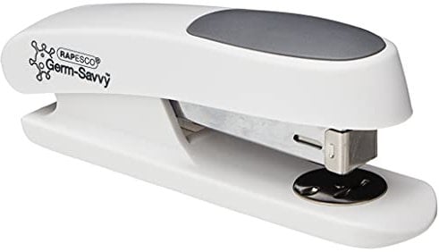 Rapesco 1483 ECO Sting Ray Pinzatrice e 1000 x 24/6 mm Punti, Capacità 20 Fogli, Protezione Antibatterica, Bianco