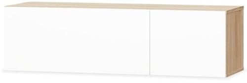 vidaXL Mobile TV Truciolato 120x40x34 cm Bianco Lucido e Rovere Arredo Salone