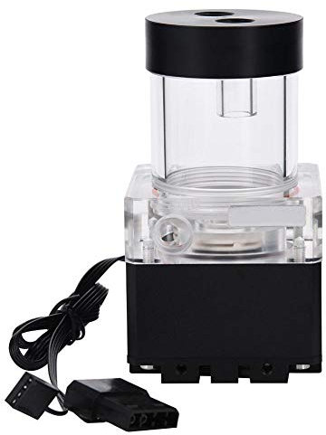 Réservoir de Refroidissement Par L'eau 800L / H avec 4 mètres Tête de Pompe LED Indicateur de Puissance G1 / 4 Filetage Refroidissement Rapide Pompe à eau Radiateur 8W 7V pour Ordinateur(noir 12cm)