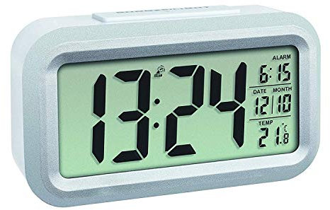 TFA Dostmann Lumio - Radiosveglia con batterie, colore: bianco