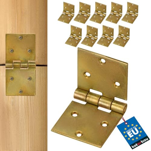 KOTARBAU® 10 x Bisagras de acero inoxidable para muebles, 100 x 50 mm, Bisagra apaisada de construcción, Nudo enrollado, Conector, Bisagra de doble hoja, Bisagra libro multiuso, Galvanizada