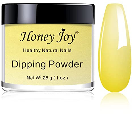 28g/Box Lemon Yellow and White Temperature Color Mood Change Dip Powder Nails Dipping Nails Long-lasting Nails No UV Light Needed, (W-No.18)