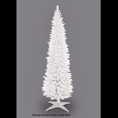 Trans Continental 8ft White Pencil Slim Christmas Tree (CT07679)