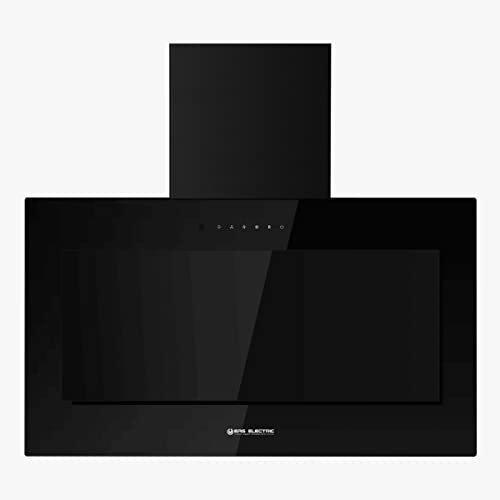 EAS ELECTRIC SMART TECHNOLOGY | EMRH908VRT-N | Campana extractora | Campana de pared inclinada | Anchura de 90 cm | Color Inox y cristal negro | Táctil | 4 niveles | LED | Filtro 5 capas lavable