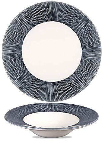 Churchill Stonecast Wide Rim Bowl Pasta Plate Diameter 28 cm Choice of Colours (Mist)