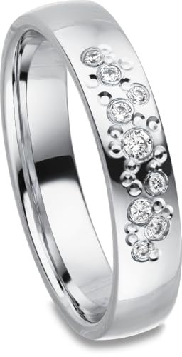 Kolibri Rings - Ring Silber 925 Damen Sternenhimmel 9 Zirkonia Steine Freundschaftsring Partnerring Verlobungsring - Inkl. Gravur und Etui