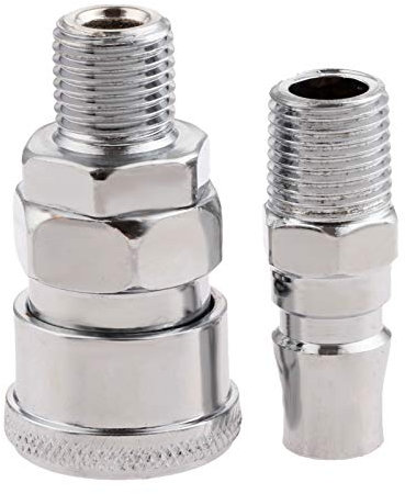 Air Line Hose Fittings 1/4 BSP Male Thread Quick Release Coupler Connector-Pack of 2