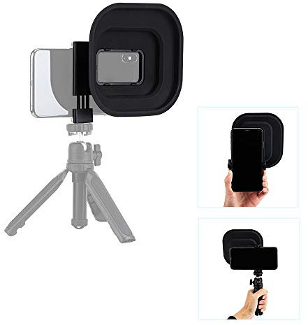 JJC Gegenlichtblende für iPhone 13 12 11 XS XR und andere Handys mit linksseitiger Kamera (Breite 60-85 mm), Anti-Reflektionsblende mit 1/4-Zoll-20-Gewinde, beseitigt Fensterreflexionen