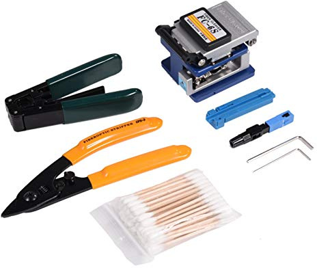 Fibre Optic Tool kit,Optical Fiber Cleaver,FTTH Splicing Splice Fiber Optic Stripping Tool Kit Set with Fiber Cleaver FC-6Sfiber Optic Cold Splice kit, Fiber Optic Tools