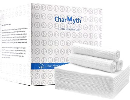 Charmyth Disposable Face Towel 50 Count Clean Face Tissue Skin XL, Extra Thick Soft Disposable Makeup Remover Dry Wipes, Organic Cruelty Free and Degradable Clean Towel for Sensitive Skin