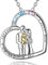 EUDORA Mutter Tochter Kette Mama Baby Halskette Mutterliebe Herz Kette S925 Sterling Silber Halskette Herz Frauen Schmuck 45cm Kette, Geschenk für Mama Tochter (I Love you for always and forever)