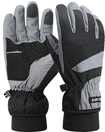 QKURT Fahrradhandschuhe, Winter Thermische wasserdichte Vollfinger Fahrradhandschuhe Anti-Rutsch Fahrradhandschuhe für Herren Damen Radfahren Reiten Klettern Wandern Skifahren