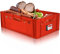KADAX Fleischbox aus Kunststoff HDPE, Metzgerkiste 60 x 40 cm, E2 Fleischkiste mit bequemen Griffen, Kisten, Eurobox, Lagerkiste, Fleischerkiste, Transportbox (40L Rot)