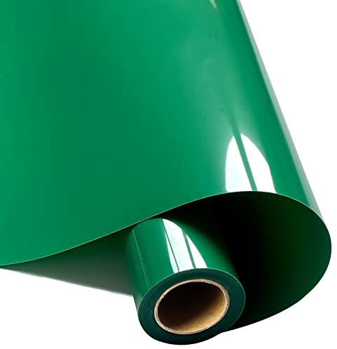 Mauts Heat Transfer Vinyl Roll, Green Heat Transfer Paper, Permanent Adhesive HTV Iron On Vinyl, Backed Vinyl Roll for DIY T-Shirts, Hat, Clothing, Birthdays, Silhouette Cameo, Letters,12IN x 10FT