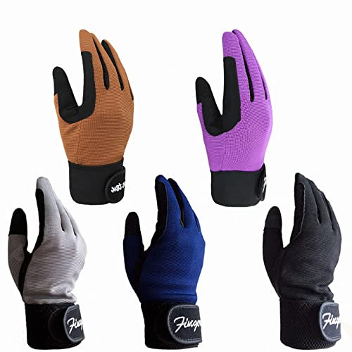 LOVMEAD Reithandschuhe Kinder Grip Reiten Handschuhe Reiterhandschuhe Mädchen Jungen 5-14 Jahre für Reitsport Reiten Fahrrad Gartenarbeit Sport Atmungsaktiv Bequem (L, Fuchsie)