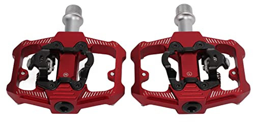 Klickpedale für Flache Fahrräder, 3 abgedichtete Lager, Stollenpedale, abgedichtet mit Sechskantschlüssel für Falträder für Mountainbikes(rot)