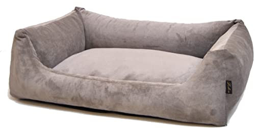Lebon - Hundebett Gordon -Beige/Braun Kuschelweich mit Dicker Liegefläche- 3 Größen- Waschbar (M)