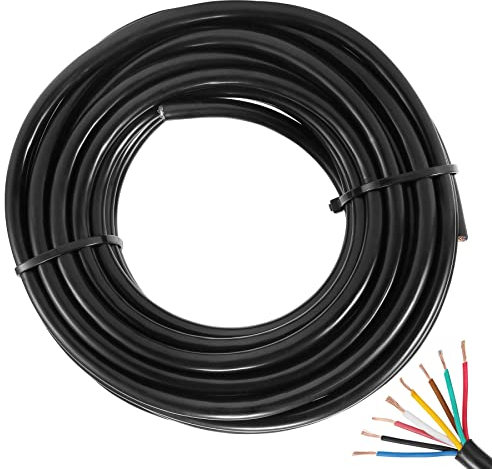 AGRISHOP 10M Cable de Automoción Redondo 8núcleos 7x 0,5 mm²+1x1mm² 12V 24V, Cable de vehículo 8 polos Eléctrico Cable de Remolque,Cable eléctrico para Caravana Autocaravanas