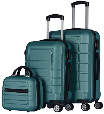 Juego o Set de 3 Maletas de Viaje Oferta - 4 Ruedas Dobles giratorias - Neceser - Maleta de Cabina - Equipaje de Mano - Cerradura TSA - Ligeras - ABS- Ryanair - Resistentes- Ligeras - Asa telescópica